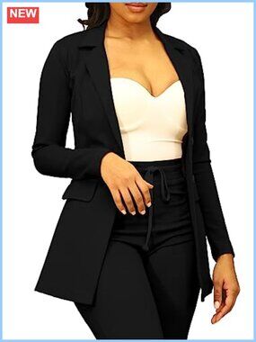 Women's Long Sleeve Casual Blazer, Lightweight Rayon Blend Suit Jacket